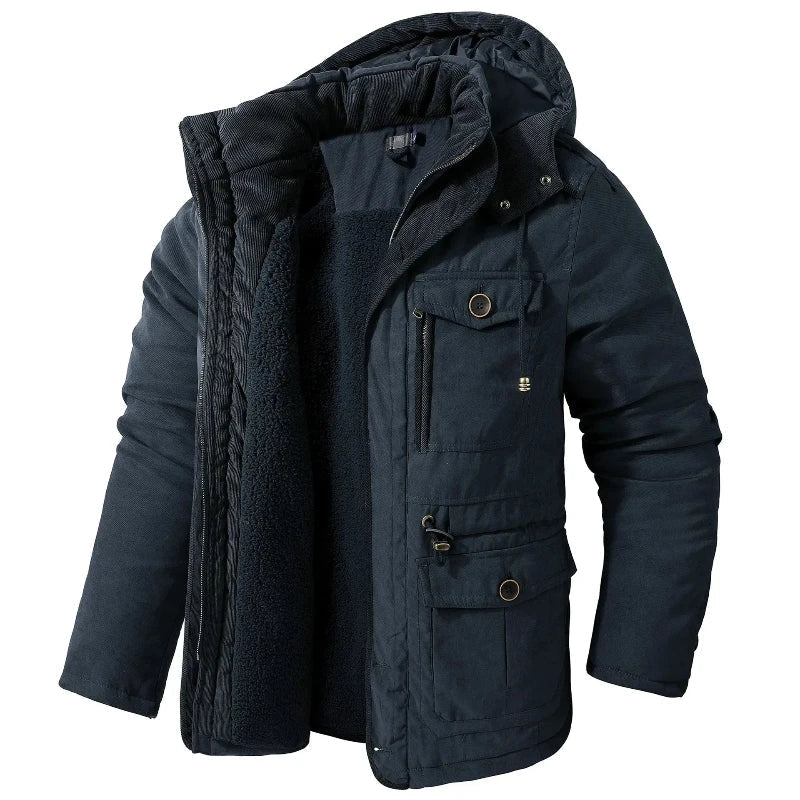 Graham - Soft-Lined Winter Parka in Navy