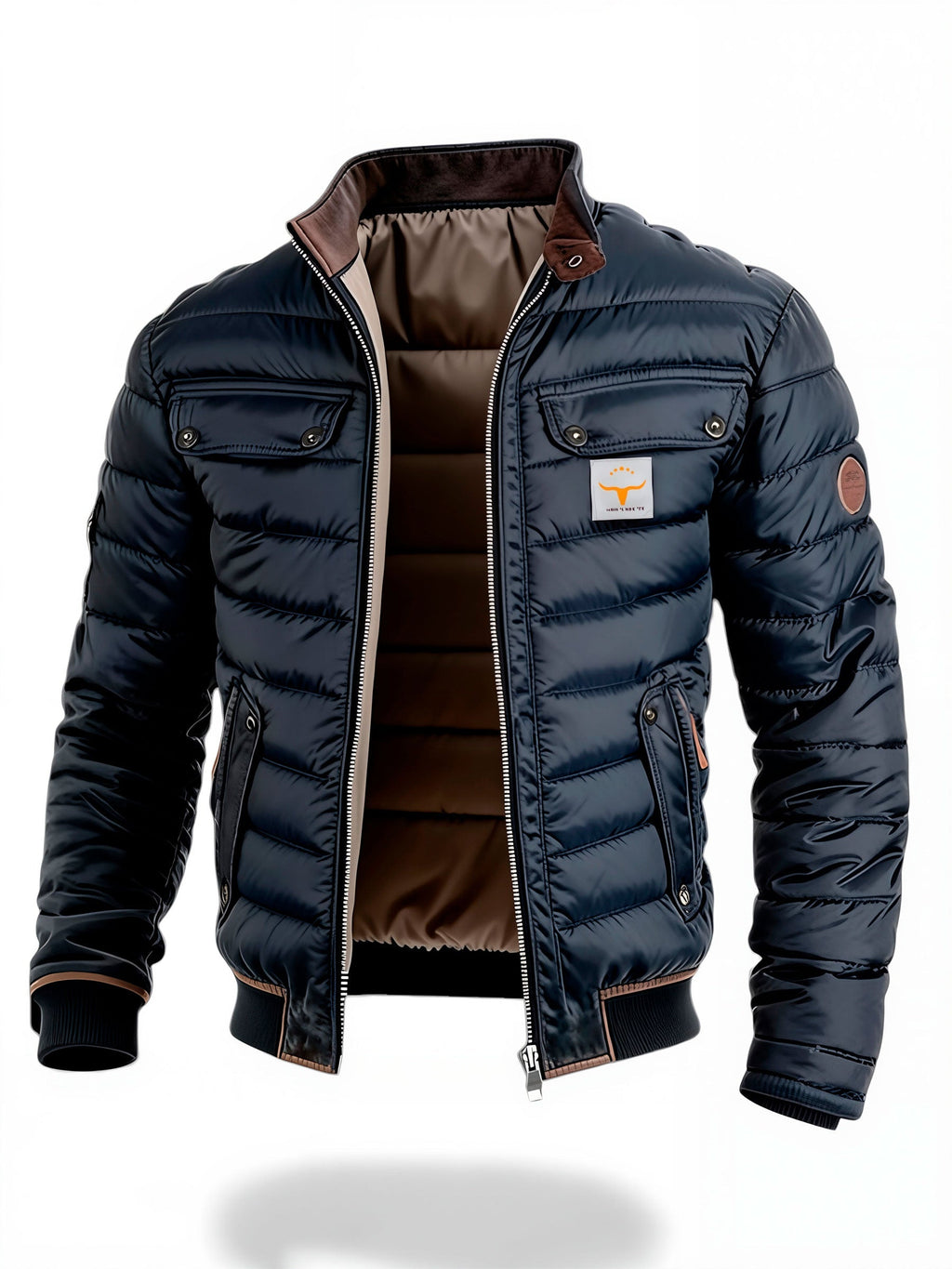 Grant - Quilted Puffer Jacket in Navy