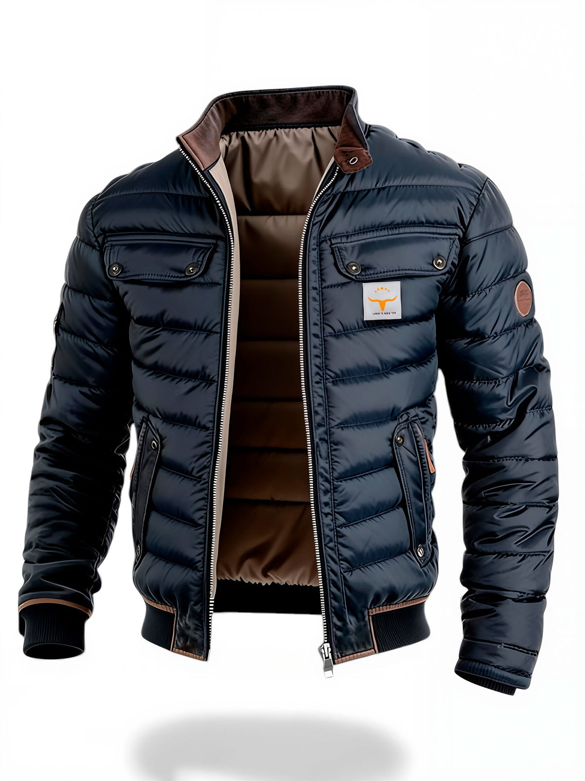 Grant - Quilted Puffer Jacket in Navy