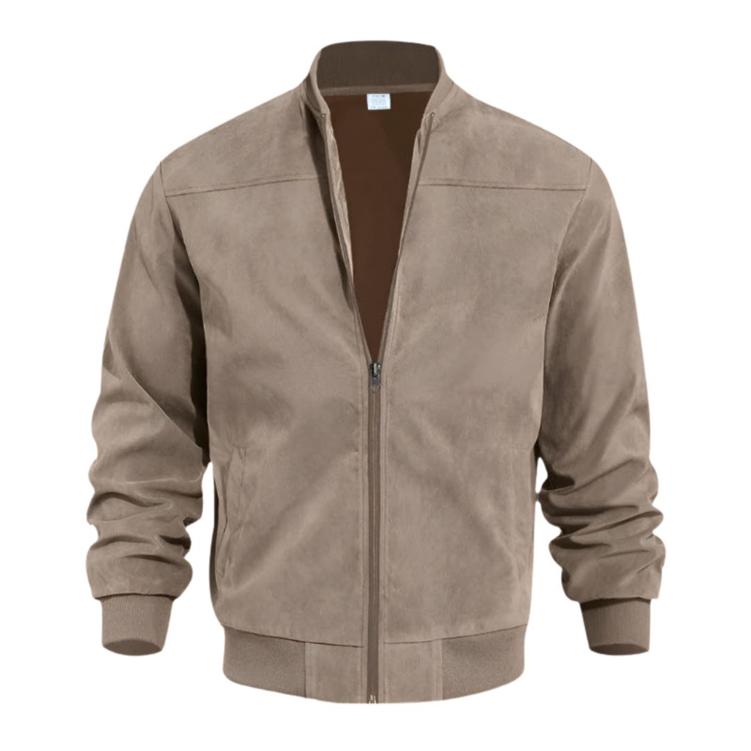Gus - Soft-Touch Bomber Jacket in Khaki