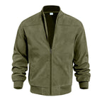 Gus - Soft-Touch Bomber Jacket in Army Green