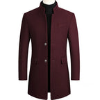 Hal - Wool Overcoat in Burgundy