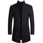 Hal - Wool Overcoat in Navy