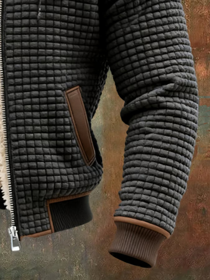 Hank - Sherpa-Lined Waffle Knit Jacket