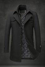 Harlan - 100% Wool Coat in Black