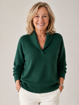 Harriet - Shawl Collar V-Neck Sweater