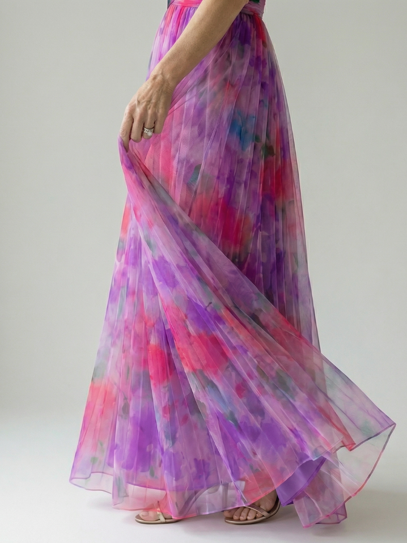 Izel - Watercolor Floral Maxi Dress