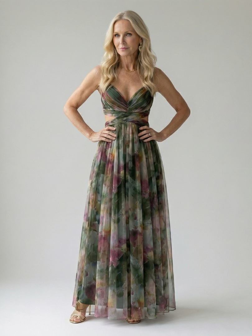 Izel - Watercolor Floral Maxi Dress