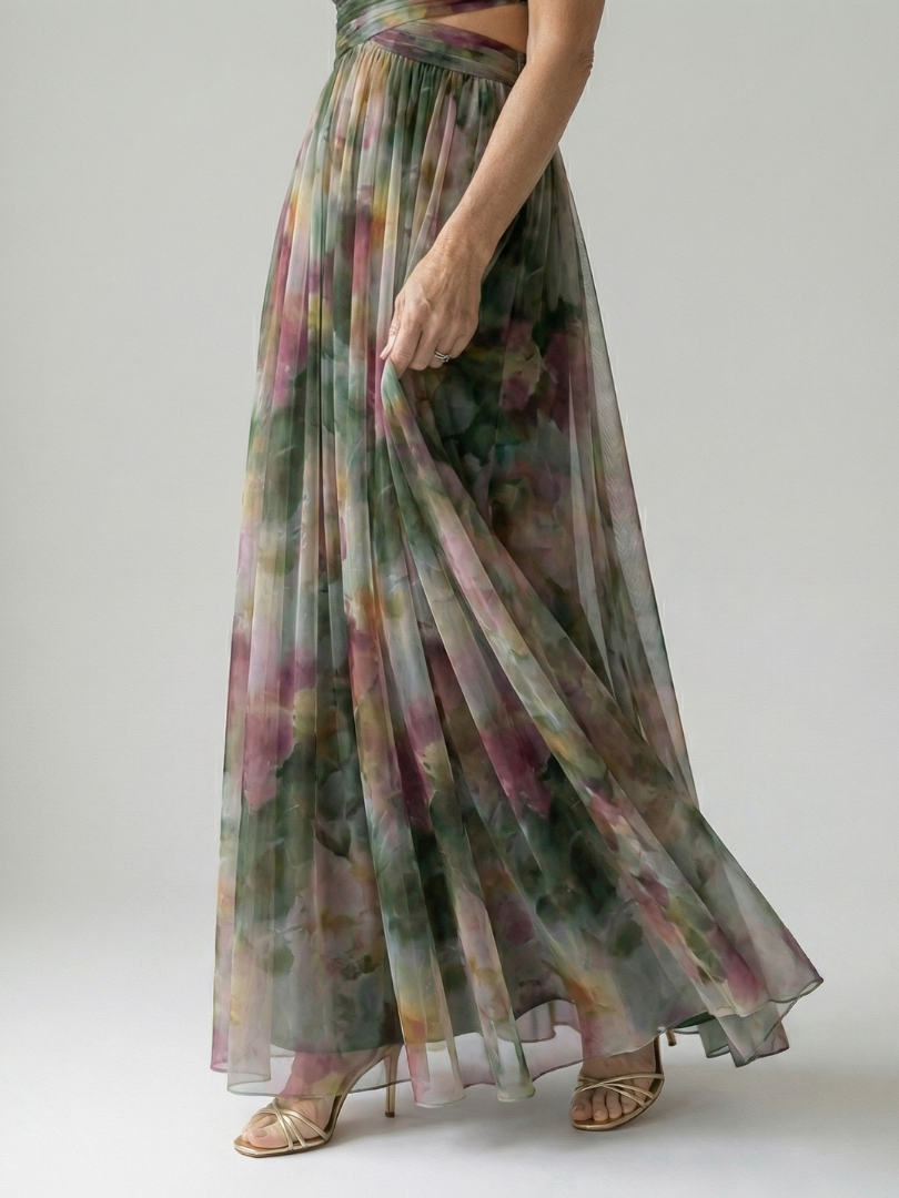 Izel - Watercolor Floral Maxi Dress