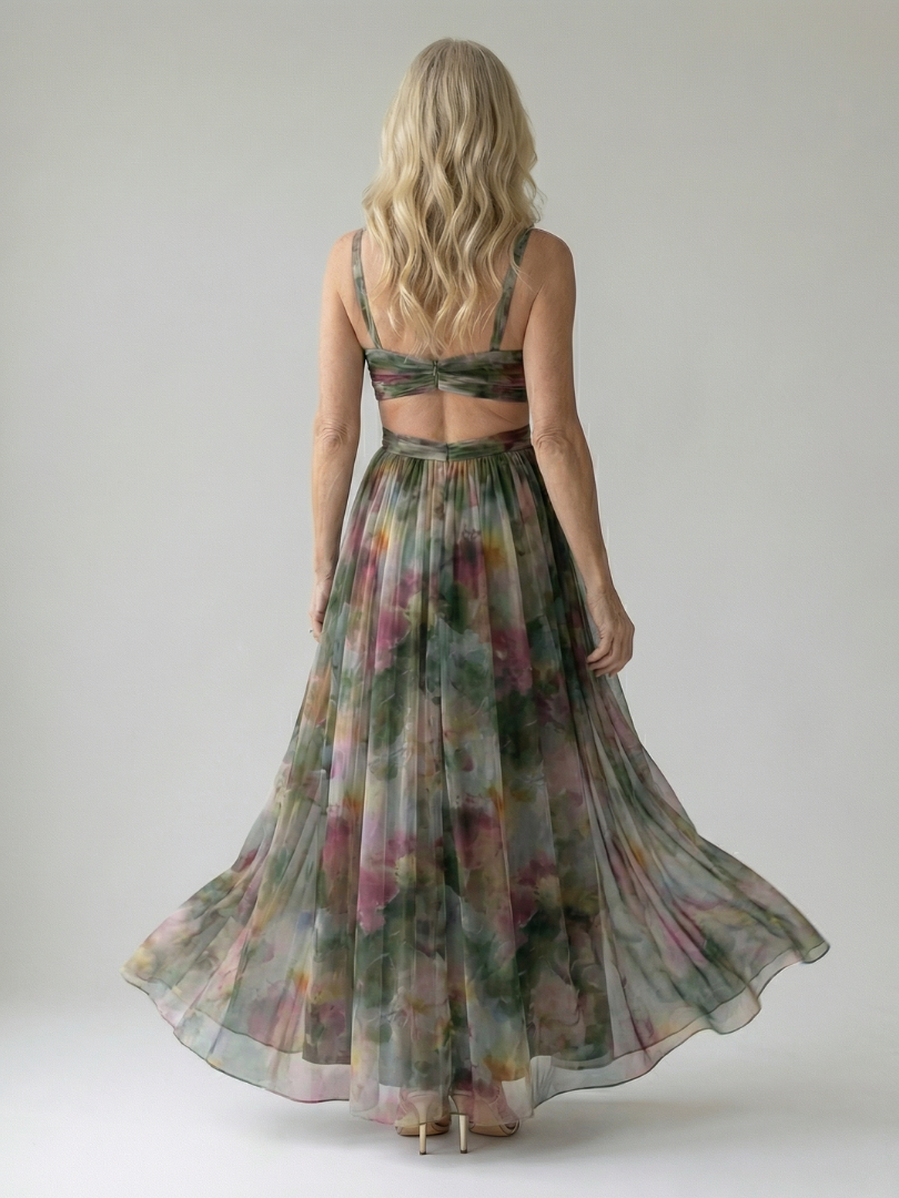 Izel - Watercolor Floral Maxi Dress