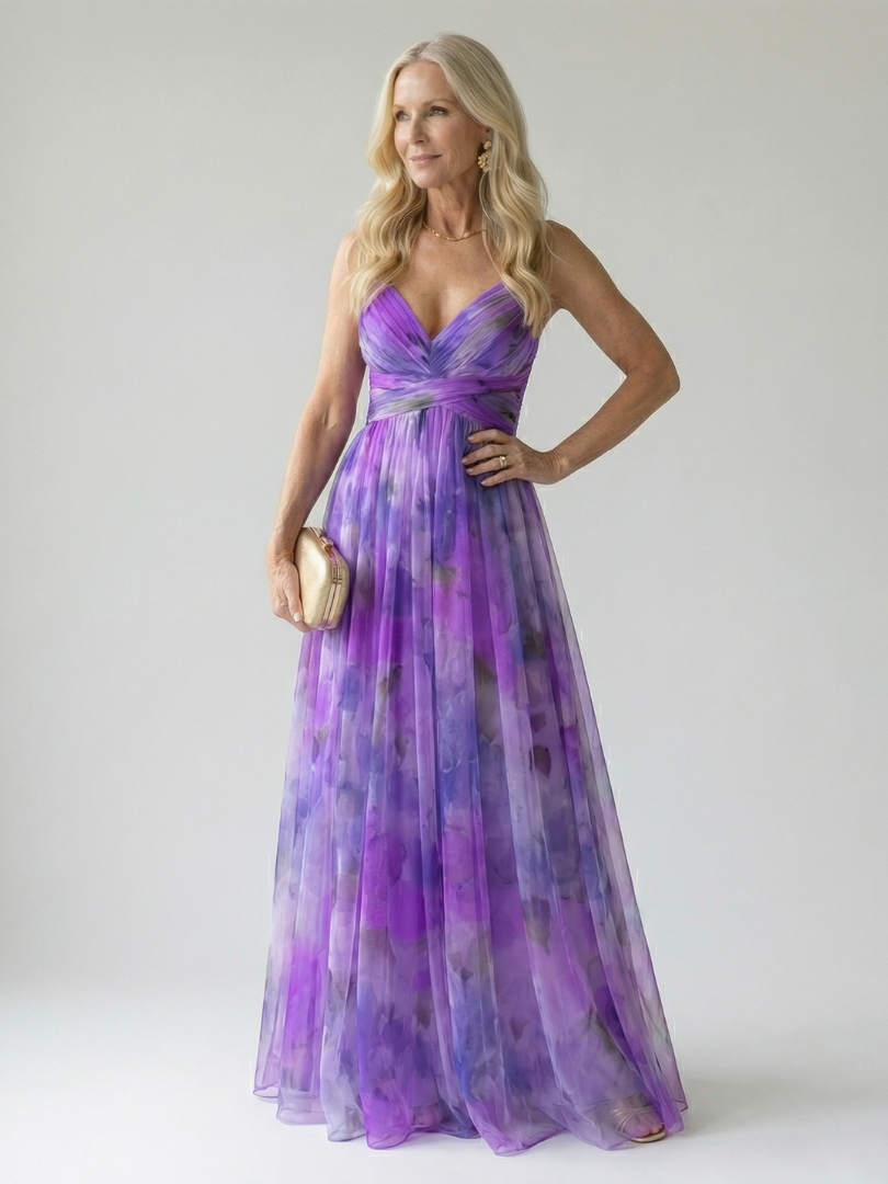 Izel - Watercolor Floral Maxi Dress