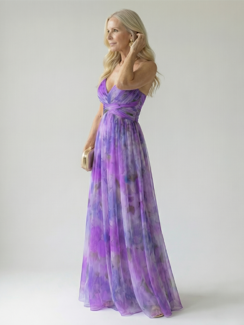 Izel - Watercolor Floral Maxi Dress