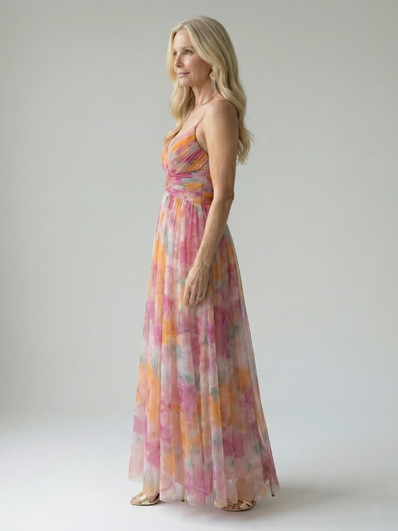 Izel - Watercolor Floral Maxi Dress