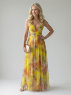 Izel - Watercolor Floral Maxi Dress