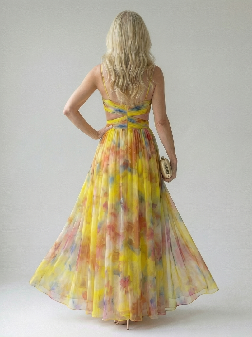 Izel - Watercolor Floral Maxi Dress