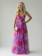 Izel - Watercolor Floral Maxi Dress