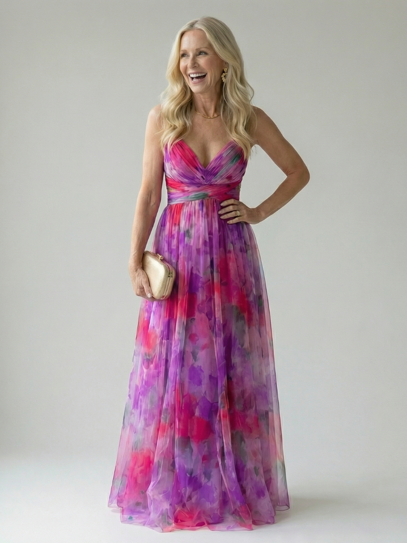 Izel - Watercolor Floral Maxi Dress