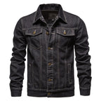 Jed - Classic Denim Trucker Jacket in Black
