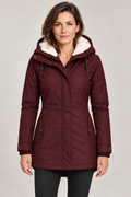 Kirsten parka Burgundy – vooraanzicht op model in studio
