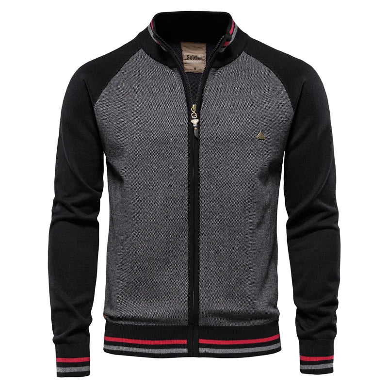 Lloyd - Full-Zip Raglan Knit Cardigan in Black