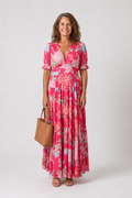 Lone - Floral Puff-Sleeve Maxi Dress