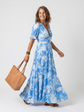 Lone - Floral Puff-Sleeve Maxi Dress