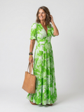Lone - Floral Puff-Sleeve Maxi Dress