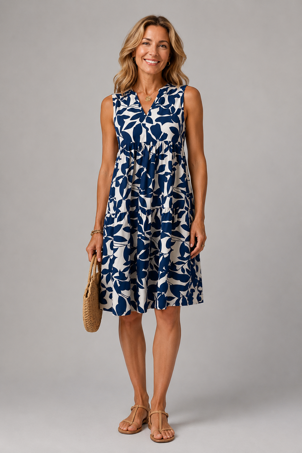 Maaike - Floral Sleeveless Midi Dress
