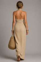 Maaike - Linen Halter Neck Maxi Dress