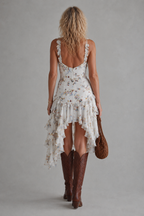 Madelief - Floral Ruffle Asymmetric Dress