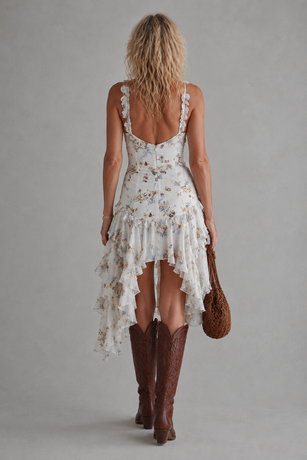 Madelief - Floral Ruffle Asymmetric Dress