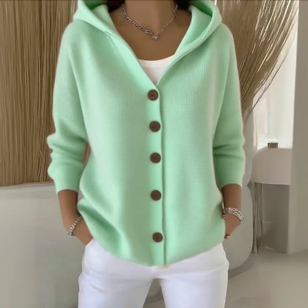Mila soft hooded knit cardigan in Fresh Mint