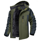 Miles - Fleece-Lined Outdoor Jacket in Army Green