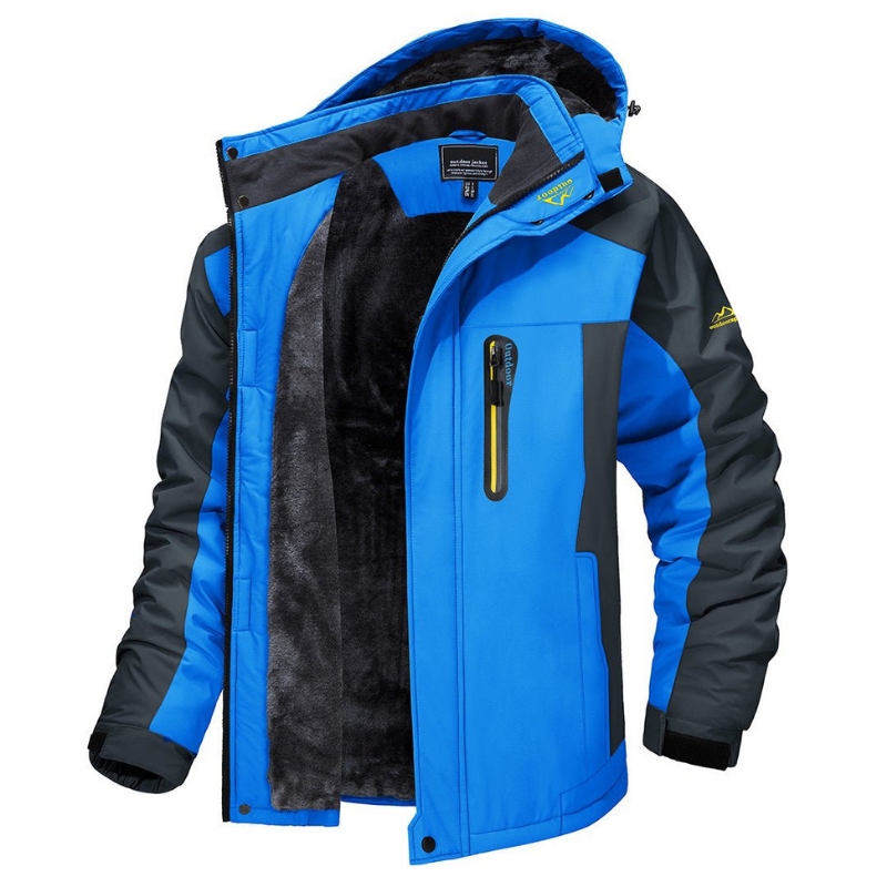 Miles - Fleece-Lined Outdoor Jacket in Blue