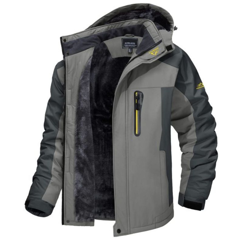 Miles - Fleece-Lined Outdoor Jacket in Light Gray