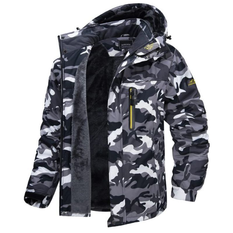 Miles - Fleece-Lined Outdoor Jacket in Camo