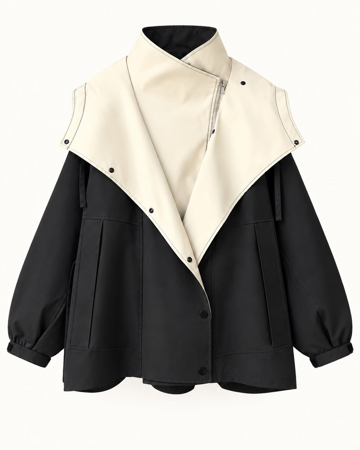 Nancy windbreaker jacket in black, standalone front view