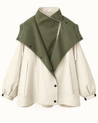 Nancy windbreaker jacket in ivory, standalone front view
