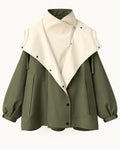 Nancy windbreaker jacket in olive green, standalone front view