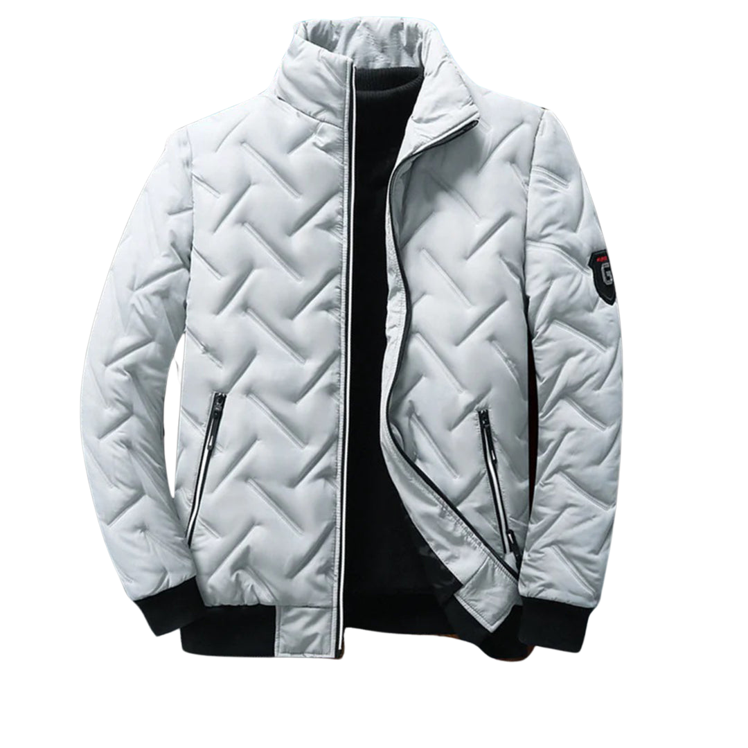 Neil - Lightweight Quilted Jacket in Light Gray
