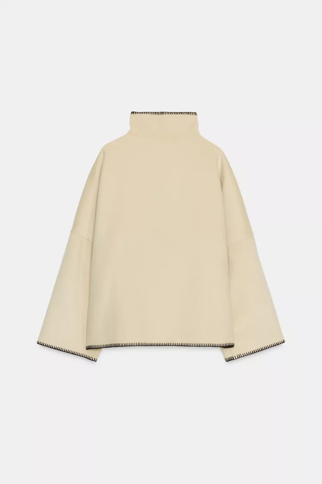 Back view of the Olivia blanket stitch boxy jacket in Cream