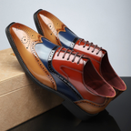 Pair of Reginald wingtip brogues in Tan Multi