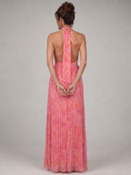 Rosel - Pleated Halter Maxi Dress