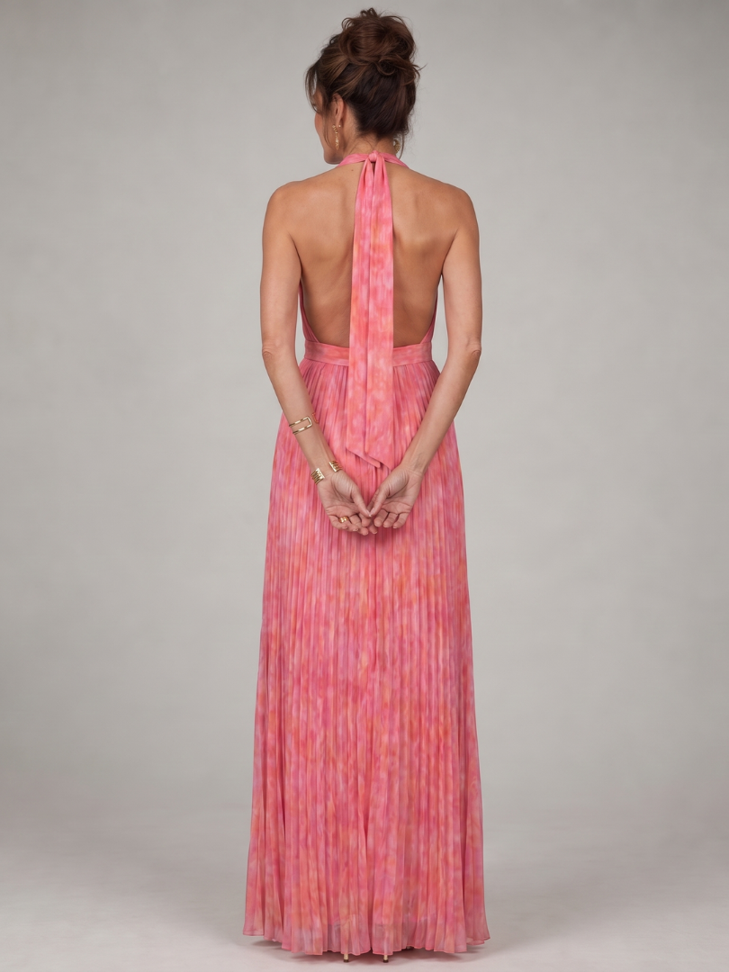 Rosel - Pleated Halter Maxi Dress