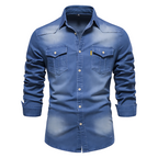 Roy - Denim Work Shirt in Blue