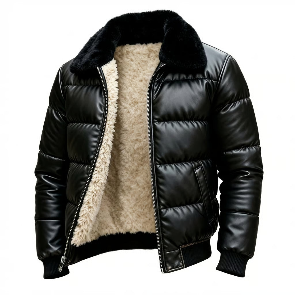 Russ - Sherpa-Lined Quilted Puffer Jacket