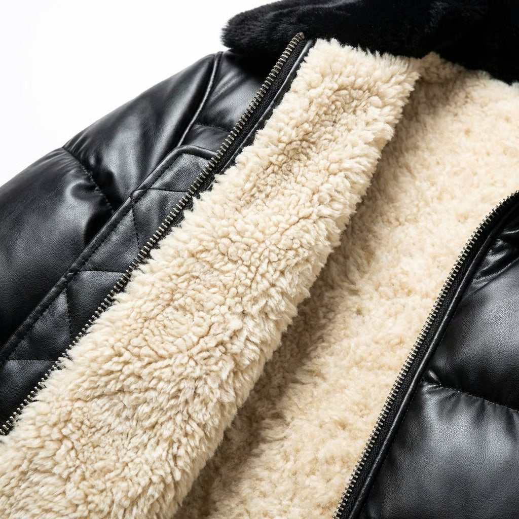 Russ - Sherpa-Lined Quilted Puffer Jacket