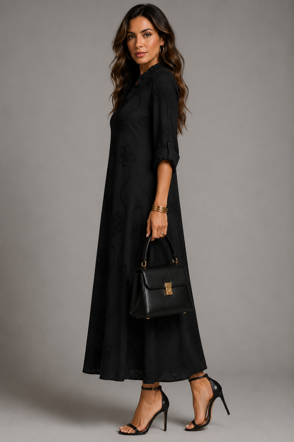 Sienna - Floral V-Neck Midi Dress