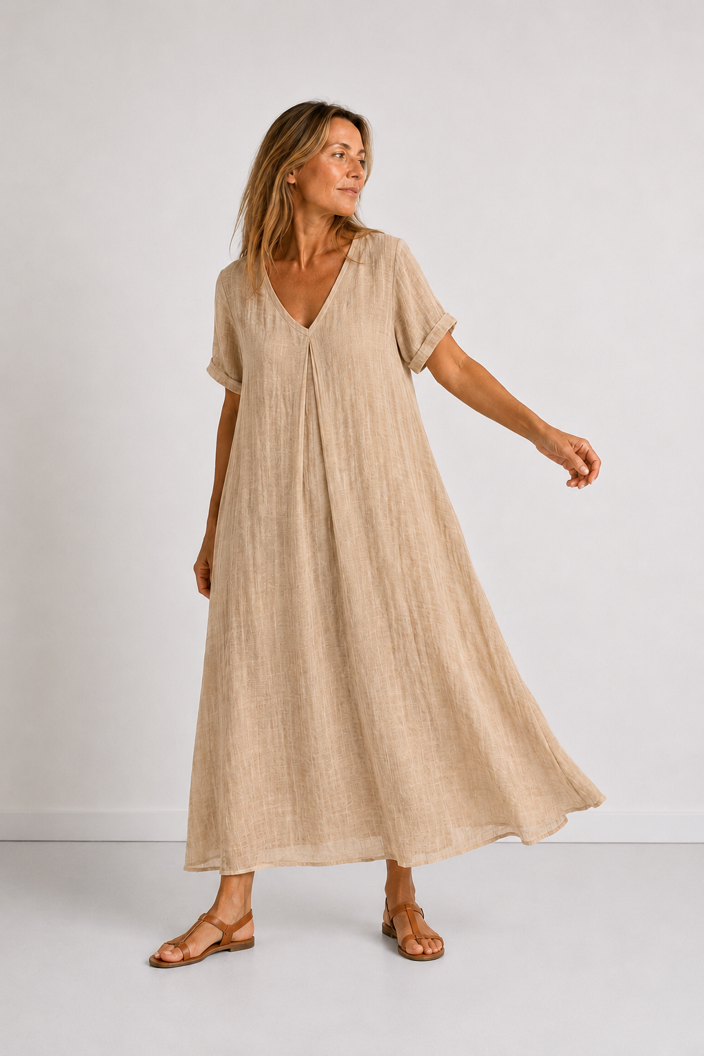 Violet - Flowy V-Neck Maxi Dress
