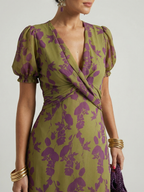 Virel - Floral Wrap Midi Dress